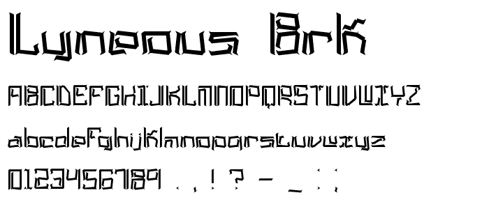 Lyneous BRK font